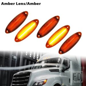 5個入りキャブルーフトップマーカーランニングライト 12 LEDフロントキャブルーフクリアランスシグナルライト フレイトライナー カスケディア - Amber Lens Amber