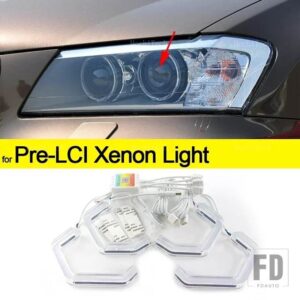 BMW M4スタイル LEDエンジェルアイキットリング RGBカラー アプリコントロール ヘッドライトランプ X3 F25 2010-2016 XDRIVE25I 30I 18D 20D 3 - for pre-lci xenon