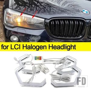 BMW M4スタイル LEDエンジェルアイキットリング RGBカラー アプリコントロール ヘッドライトランプ X3 F25 2010-2016 XDRIVE25I 30I 18D 20D 3 - for LCI halogen