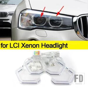 BMW M4スタイル LEDエンジェルアイキットリング RGBカラー アプリコントロール ヘッドライトランプ X3 F25 2010-2016 XDRIVE25I 30I 18D 20D 3 - for LCI xenon