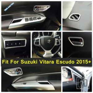 スズキ ビターラ エスクード 2015-2021 対応 ヘッドライトボタン エアACアウトレットベント ドアハンドル ボウルフレーム カバー トリム マット