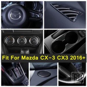 マツダ CX-3 CX3 2016 - 2021 ツイーター / ACコンセント / ステアリングホイール / ギアボックスカバートリム インテリアアクセサリー カーボ