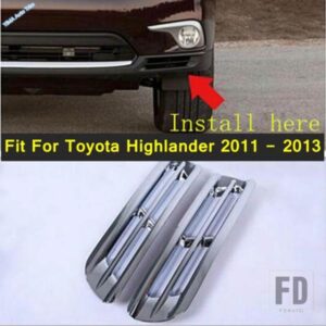 トヨタ クロームフロントボトムフォグライトランプカバートリム2個 /セット ハイランダー2011 2012 2013外装アクセサリー