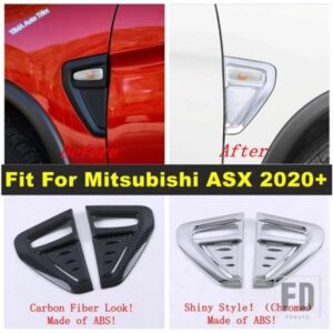 三菱 カーボン/光沢方向指示灯方向指示灯カバートリムフレームABS外装アクセサリー ASX 2020 2021用