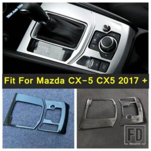 マツダ センターコントロールストールギアシフト/ウォーターカップホルダーカバートリム CX-5 CX5 2017 - 2024 ABSマット/カーボンインテリア