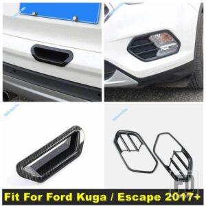 フォード カーボンルック フロントヘッドフォグランプ / リアドアハンドルボウルカバートリム クーガ / エスケープ 2017 2018 2019 ABSアクセサ