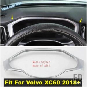 ボルボ 自動車ダッシュボード計器スクリーン装飾フレームカバートリムABSアクセサリー XC60 2018-2021マット/カーボンルックに適合
