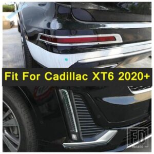 キャデラック フロント+リアライトランプモールディングガーニッシュベゼルプロテクターカバートリムXT6 2020 2021 2022外装ABSアクセサリー