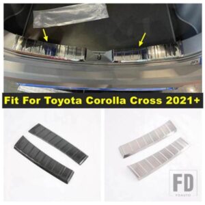 トヨタ ステンレス製オートリアトランクバンパーシルプレートプロテクタープレートカバートリムアクセサリー カローラクロス 2021-2024年式用