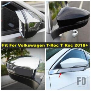 VW オートスタイリング バックミラーストライプ ストリーマーカバートリム T-ROC T ROC 2018 - 2023 ABS クロームアクセサリー