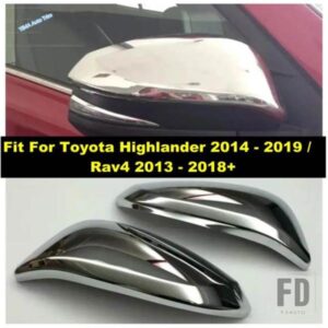 トヨタ ABSクロームバックミラーキャップデコレーションカバートリム外装アクセサリー ハイランダー2014-2019 / RAV4 2013-2018用