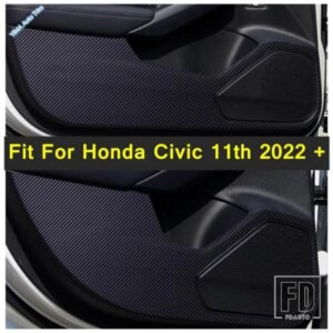 ホンダ 自動車用 サイドエッジフィルムパッド アンチキックドアマットステッカー シビック11代目 2022 2023 2024年式 カーボン風アクセサリー
