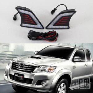 トヨタ ハイラックス ヴィーゴ 2012-15 用 2個 DRL 点滅 LED DRL デイタイムランニングライト フォグランプ オートランニングライト
