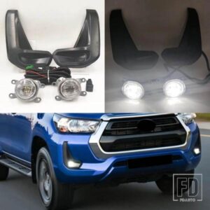 トヨタ 自動車用 LEDフォグランプ ハイラックス レボ 2020 2021 2022 フロントバンパー フォグランプ カバー グリル フレーム カバー ケーブル