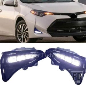 トヨタ デイタイムランニングライトウィンカーフォグランプフォグランプグリルベゼルケーブルスイッチLED DRL カローラ LE XLE 2017 2018 2019