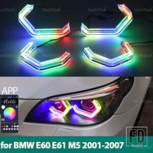 BMW 5シリーズ E60 E61 2001-2007用 RGBマルチカラー M4スタイルライトリング APPコントロール ウィンカー点滅 DRL LEDエンジェルアイキット
