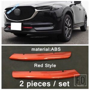 マツダ CX-5 CX5 2017-2023 バンパーアンダーグリルカバー レッド 外装パーツ - Red