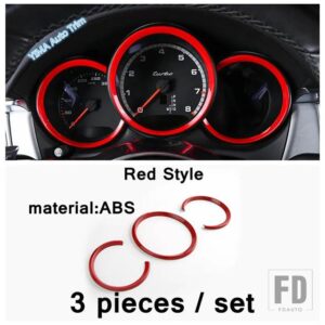 ポルシェ マカン 2014-2023 対応 レッド インテリアアクセサリー ACベント ヘッドランプ スイッチボタン カバー - Dashboard Frame