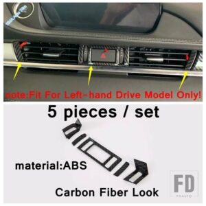 マツダ 自動車用 アクセサリー セントラルコントロール計器ストリップエアコンコンセントベント装飾カバートリム 6 2019-2024 カーボンルック - Model A
