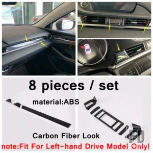 マツダ 自動車用 アクセサリー セントラルコントロール計器ストリップエアコンコンセントベント装飾カバートリム 6 2019-2024 カーボンルック - Model B