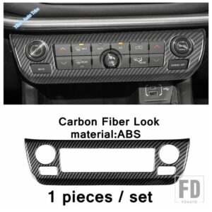 ジープ コンパス 2021-23 用 カーボン / レッド インテリアパーツ カーコンソール ギアシフトボックス パネル エア エアコン フレーム ガラス - model 6