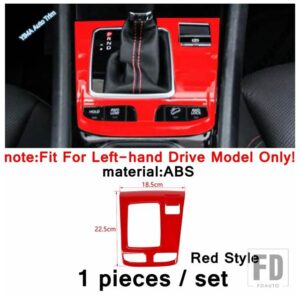 ジープ コンパス 2021-23 用 カーボン / レッド インテリアパーツ カーコンソール ギアシフトボックス パネル エア エアコン フレーム ガラス - model 7