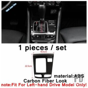 ジープ コンパス 2021-23 用 カーボン / レッド インテリアパーツ カーコンソール ギアシフトボックス パネル エア エアコン フレーム ガラス - model 8