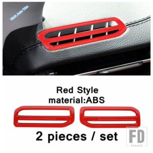 ジープ コンパス 2021-23 用 カーボン / レッド インテリアパーツ カーコンソール ギアシフトボックス パネル エア エアコン フレーム ガラス - model 9