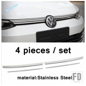 VW ステンレス製リアフォグランプまぶたアイブロウカバーフロントグリルストリップトリムアクセサリーゴルフ8 MK8 2020-2023用 - model 2