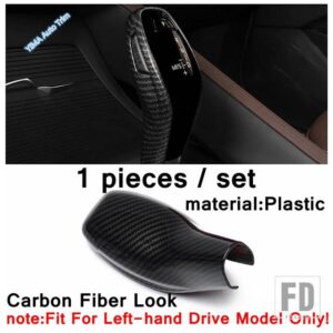 BMW カーボンルック 車内ギアシフトノブヘッドハンドボールカバートリムプラスチックアクセサリー X1 F48 / X2 F39 2020 2021用 - Carbon Fiber Look