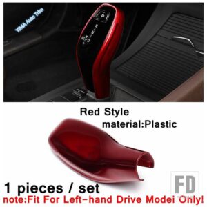 BMW カーボンルック 車内ギアシフトノブヘッドハンドボールカバートリムプラスチックアクセサリー X1 F48 / X2 F39 2020 2021用 - Red