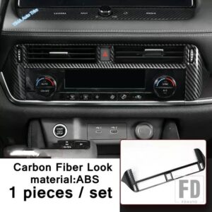 日産 カーボンルックカーステアリングホイール/エアコン吹き出し口フレームカバートリム キャシュカイ J12 2022 2023 インテリアアクセサリー - Middle air outlet
