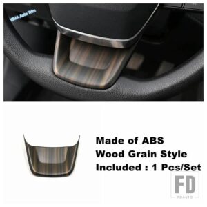 トヨタ ABS製 オートステアリングホイール U字型フレーム 装飾アクセサリー カバートリムキット ハイランダー/クルーガー 2020-24年式用 - Wood Grain Style