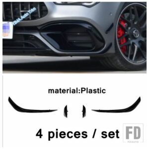 メルセデスベンツ ブラックスタイルフロントバンパーフォグランプ装飾パネルカバートリムプラスチックアクセサリーCLA45 AMG C118 2020 2021に - model 1