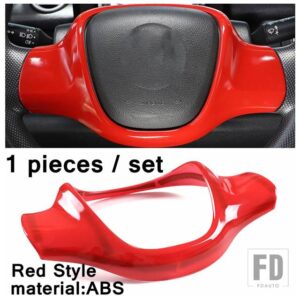 レッドオート内装ギアシフトボックス/ダッシュボードディスプレイ/ステアリングホイールボタンカバー SMART FORTWO 451 2009 - 2015 アクセサリ - Steering Wheel