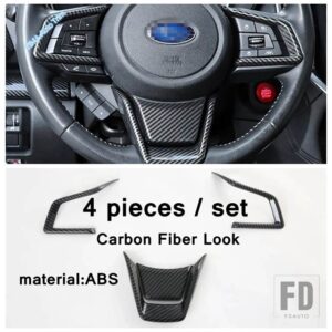 スバル アウトバック 2020 2021 カーボンルック アクセサリー用 ステアリングホイール / スカイライトハンドル / AC / ギアシフトノブ ステッカ - Model E