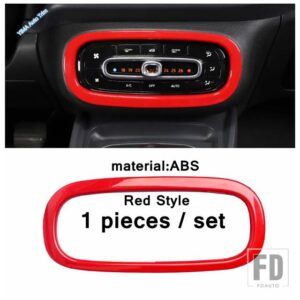 ABSハザード灯/センターコントロールギアシフトパネル/リアウィンドウカバートリムレッドアクセサリー SMART 453 FORTWO 2015 - 2021用 - model 6