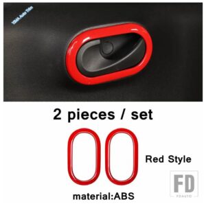 ABSハザード灯/センターコントロールギアシフトパネル/リアウィンドウカバートリムレッドアクセサリー SMART 453 FORTWO 2015 - 2021用 - model 7