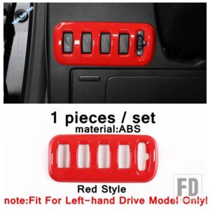 ABSハザード灯/センターコントロールギアシフトパネル/リアウィンドウカバートリムレッドアクセサリー SMART 453 FORTWO 2015 - 2021用 - model 3