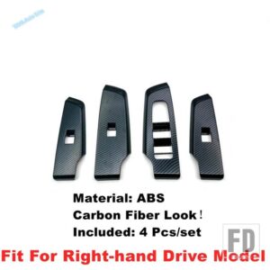 三菱 カーアクセサリー 内ドアアームレスト ウィンドウガラス リフトボタン スイッチ コントロールパネル カバートリム アウトランダー 2023-2 - Carbon Fiber - RHD