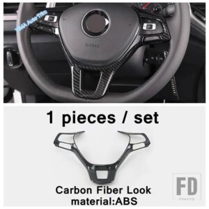 VW カーボンルックカップホルダー/ステアリングホイール/リフトボタン/エアコンカバートリムアクセサリー T-CROSS 2019 - 2023 - model 9