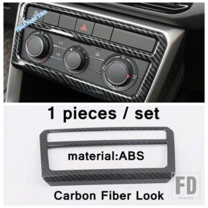 VW カーボンルックカップホルダー/ステアリングホイール/リフトボタン/エアコンカバートリムアクセサリー T-CROSS 2019 - 2023 - model 8
