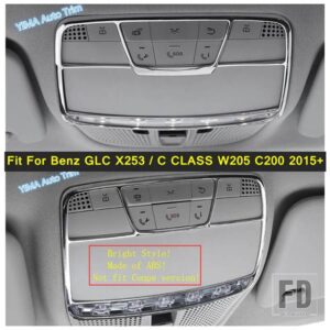 メルセデスベンツ クロームカールーフ読書灯装飾フレームカバートリムABSアクセサリーGLC X253 / CクラスW205 C200 2015 - 2021用 - C class
