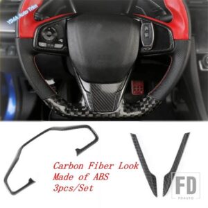 ホンダ カーボン製 ダッシュボード装飾 ストライプ/ハンドル/ギアシフト/ヘッドランプスイッチ装飾カバートリム CR-V CRV 2017-2020用 - Model C