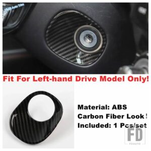 トヨタ 4RUNNER 2010 - 2019用 キー エンジン スタート イグニッション ボタン リング カバー トリム ABS レッド / カーボン インテリアアクセ - Carbon Fiber Look