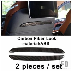 BMW ABS カーボンルック オートシートパネルバック アンチキックパッド トリム 装飾 インテリアアクセサリー 2個 X5 G05 X7 2019 - 2024に適合 - Carbon Fiber Look