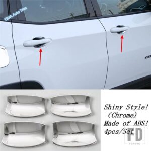 ジープ バックミラー/ドアハンドルボウル/リアウィンドウスポイラーカバートリムフィット コンパス 2017-2020 外装クロームアクセサリー - Door Handle Bowl