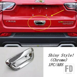 ジープ バックミラー/ドアハンドルボウル/リアウィンドウスポイラーカバートリムフィット コンパス 2017-2020 外装クロームアクセサリー - Rear Door Bowl