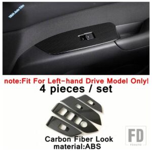 マツダ CX-5 CX5 2017 - 2024 用 カーウィンドウボタンスイッチ ガラスリフティングコントロール 装飾フレームカバートリム ステンレスアクセサ - LHD - Carbon Fiber