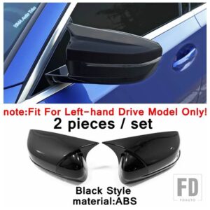 BMW ブラック/カーボンルック ウィングケース バックミラーフレームカバートリム 3シリーズ G20 2019-2024 外装アクセサリーに適合 - Black A
